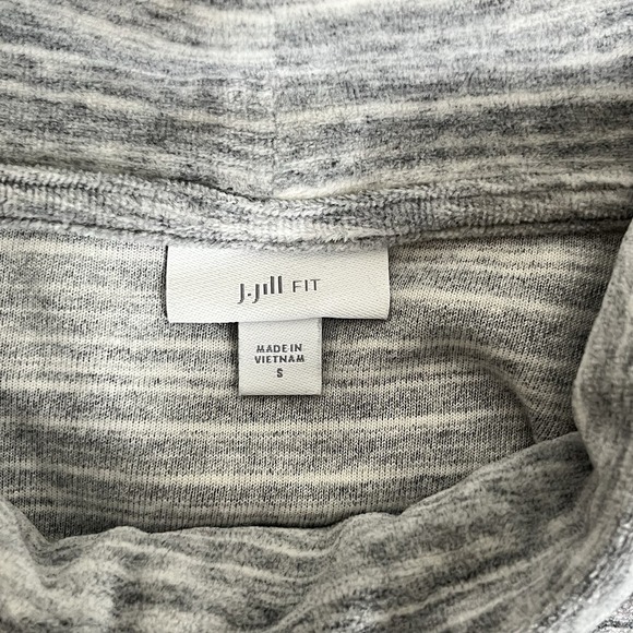 J.Jill Fit Women's Grey Space Dye Velour Cowl Neck Long Sleeve Tunic Top Size S - Picture 7 of 10